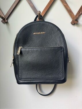 NWT! Michael Kors Adina Medium Black Pebbled Leather Backpack